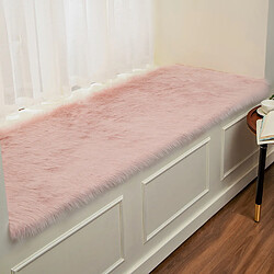 LUUCOZK Tapis Moelleux en Fausse Fourrure Tapis Shaggy pour Chambre à Coucher Salon-Rose Clair-100x180cm