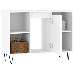 Avis vidaXL Armoire de salle de bain blanc 80x33x60 cm bois d'ingénierie