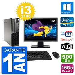 PC Lenovo M91p SFF Ecran 19" Intel i3-2100 RAM 16Go Disque 500Go Windows 10 Wifi · Occasion 