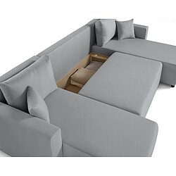 Avis Bestmobilier Regala - canapé panoramique - 7 places - convertible avec coffre - en tissu