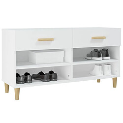 Avis vidaXL Armoire à chaussures Blanc 102x35x55 cm Bois d'ingénierie