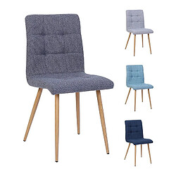 But Lot de 4 chaises POKE Tissu simili lin bleu et gris 