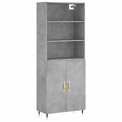 Maison Chic Buffet,Meuble de Rangement,commode pour salon,Cuisine Gris béton 69,5x34x180 cm Bois d'ingénierie -MN89438