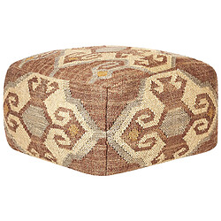 Beliani Pouf en jute 50 x 50 x 30 cm multicolore URPAD