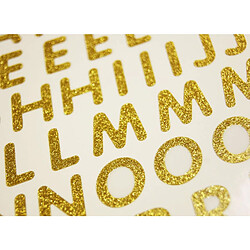 Youdoit 66 Autocollants - Alphabet - Paillettes dorées