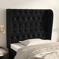 Maison Chic Tête de lit scandinave avec oreilles,meuble de chambre Noir 103x23x118/128 cm Velours -MN50532