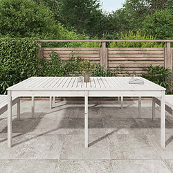 Avis Maison Chic Table de jardin | Table d'extérieur blanc 203,5x100x76 cm bois massif de pin -GKD38577