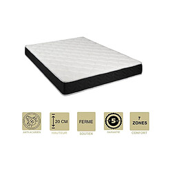 Provence Literie Matelas Latex 76 Kg/m3 + Mousse 35 Kg/m3 80x190 x 20 cm - Ferme - 7 Zones de Confort - Hypoallergénique 