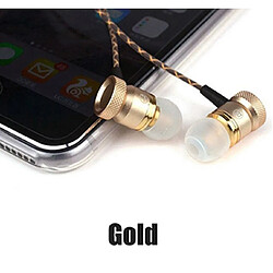 Shot Ecouteurs Metal pour IPHONE 12 Max avec Micro Kit Main Libre INTRA-AURICULAIRE Jack (OR)