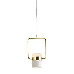 Wewoo Suspension luminaire Lustre Lampe Suspendue à tête unique de chevet de chambre à coucher de restaurant de bar minimaliste modernesource d'alimentation sans source de lumière cadre carré blanc