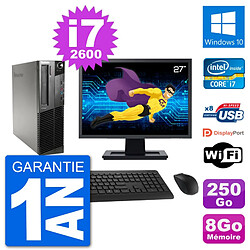 PC Lenovo M91p SFF Ecran 27" Intel i7-2600 RAM 8Go Disque 250Go Windows 10 Wifi · Occasion 