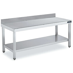 Table de Travail Adossée Inox avec 1 Étagère - Gamme 600 - Hauteur 600 - Distform 