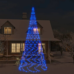 vidaXL Sapin de Noël sur mât de drapeau 3000 LED Bleues 800 cm 