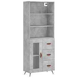 Maison Chic Buffet,Meuble de Rangement,commode pour salon,Cuisine Gris béton 69,5x34x180 cm Bois d'ingénierie -MN27047