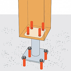 Simpson PIED DE POTEAU PPA 100 130X130 HT 100 X 4