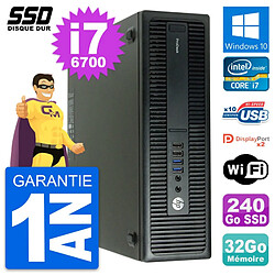 PC HP ProDesk 600 G2 SFF Intel Core i7-6700 RAM 32Go SSD 240Go Windows 10 Wifi - Occasion