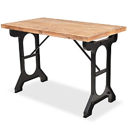 vidaXL Table à manger dessus en bois de sapin massif 122x65x82 cm