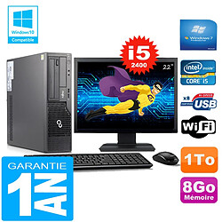 PC Fujitsu Esprimo E500 E85+ SFF Core I5-2400 8Go Disque 1 To Wifi W7 Ecran 22" · Occasion 