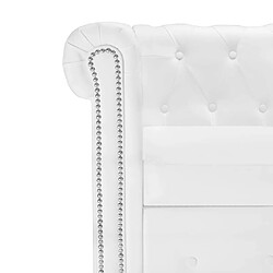 Maison Chic Canapé Chesterfield, Canapé d'angle pour salon, Sofa Relax en forme de L cuir synthétique blanc -GKD503387 pas cher