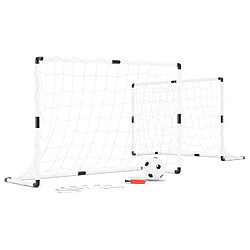 Play4Fun 2 cages de foot pour enfant 120 x 80cm, 1 ballon et pompe inclus, intérieur/extérieur 