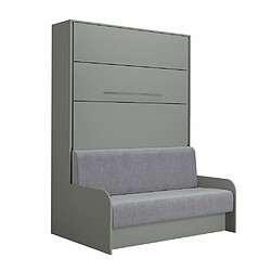 Inside 75 Armoire lit escamotable SOFA AUTOMATICA 140 cm gris MECANIQUE SEDAC MERAL 