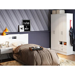 Vente-Unique Armoire ODILON - 4 portes & 2 tiroirs - L.120 cm - Blanc 