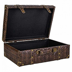 Avis Valise décorative Alexandra House Living Marron Cuir Synthétique Bois MDF Vintage 16 x 30 x 44 cm