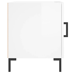 Maison Chic Lot de 2 Tables de chevet,Table de nuit,Table d'appoint pour salon blanc brillant 40x40x50 cm -MN98983 pas cher