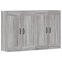 Maison Chic Lot de 2 Armoires murales,Meuble de Rangement,Armoire Suspendue sonoma gris bois d'ingénierie -MN43831