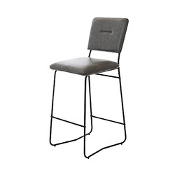 Mes Tabouret de bar 43x59x98 cm en PU et métal gris