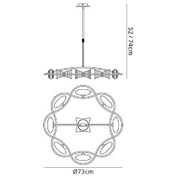 Luminaire Center Suspension Kromo télescopique 8 Ampoules G9 rond, chrome poli