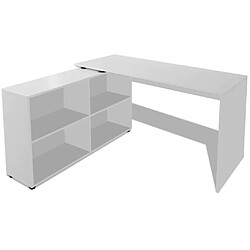 Maison Chic Bureau solide,Table de travail,Bureau d'ordinateur d'angle 4 étagères blanc -GKD99370