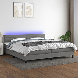 vidaXL Sommier à lattes de lit et matelas et LED Gris foncé 200x200 cm 