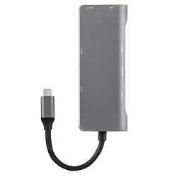 Avis Wewoo TY-02 Adaptateur de concentrateur multipoint USB-C / Type-C 7 en 1 avec sortie HDMI, lecteur de carte SD / carte SD, 2 x ports USB 3.0, Alimentation électrique USB-C / Type-C, Ethernet RJ45 Gigabit pour MacBook Pro (Argent)