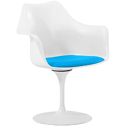 ICONIK INTERIOR Chaise de salle à manger avec accoudoirs - Chaise pivotante blanche -Tulipan Turquoise