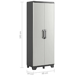 Keter Armoire de rangement avec étagères Gear Noir et gris 182 cm pas cher