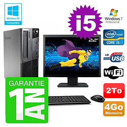 PC Lenovo M91p SFF Intel I5-2400 4Go Disque 2To Graveur Wifi W7 Ecran 22" · Occasion 