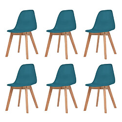 Maison Chic Lot de 6 Chaises à manger,Chaise pour cuisine Turquoise Plastique -MN73888