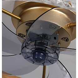 Universal Lampe ventilateur inverseur 50cm, lampe trichrome 220V, ventilateur inverseur 6 vitesses, télécommande ventilateur de plafond intégré 30W, mini lampe ventilateur, or café pas cher