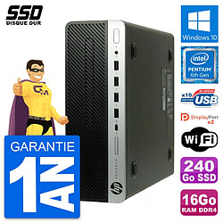 PC HP ProDesk 600 G3 SFF Intel Pentium G4400 RAM 16Go SSD 240Go Windows 10 Wifi · Occasion 