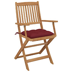 Avis Maison Chic Lot de 6 Chaises pliables d'extérieur avec coussins | chaises de jardin | Fauteuil Relax Bois d'acacia -GKD46562