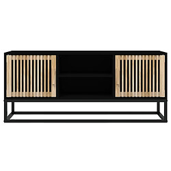 Avis Maison Chic Meuble TV scandinave - Banc TV pour salon noir 105x30x45 cm bois d'ingénierie et fer -MN54771