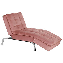 Beliani Chaise longue réglable rose LOIRET