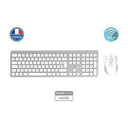 The Mobility Lab MOBILITY LAB - Combo Souris et Clavier AZERTY sans fil bluetooth pour Mac pour PC LENOVO