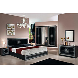 Dansmamaison Chambre complète 160*200 Noir/Gris - HURFA