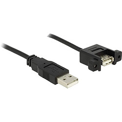 DeLOCK 85462 0.25m USB A USB A Mâle Femelle Noir câble USB - Câbles USB (0,25 m, USB A, USB A, 2.0, 480 Mbit/s, Noir)