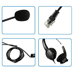 GUPBOO 4 broches RJ9 centre d'appel mains libres suppression du bruit casques binauraux filaires casque Bluetooth avec micro pour bureau d'imprimante à jet d'encre pas cher