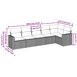 Avis vidaXL Salon de jardin 6 pcs avec coussins noir résine tressée