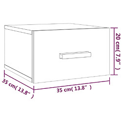 vidaXL Table de chevet murale chêne sonoma 35x35x20 cm pas cher