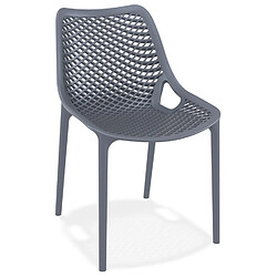 Alterego Chaise moderne 'BLOW' gris foncé en matière plastique BLOW